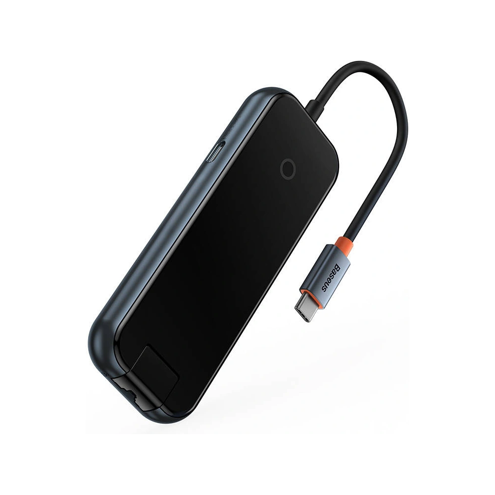 Hub 5w1 Baseus AcmeJoy Series USB-C - 2xUSB 3.0 + USB 2.0 + USB-C PD + RJ45 (szary)