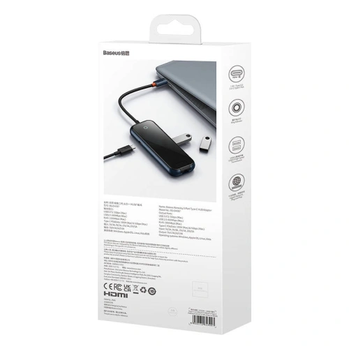 Kup Hub 5w1 Baseus AcmeJoy Series USB-C - 2xUSB 3.0 + USB 2.0 + USB-C PD + RJ45 (gri) - BSU3718 - {ean13} - Sklep Home Screen