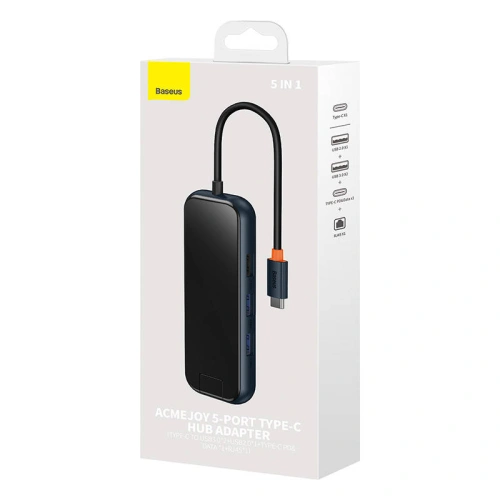 Kup Hub 5in1 Baseus AcmeJoy Serie USB-C - 2xUSB 3.0 + USB 2.0 + USB-C PD + RJ45 (grau) - BSU3718 - {ean13} - Sklep Home Screen