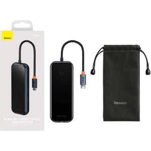 Kup Hub 5in1 Baseus AcmeJoy Serie USB-C - 2xUSB 3.0 + USB 2.0 + USB-C PD + RJ45 (grau) - BSU3718 - {ean13} - Sklep Home Screen
