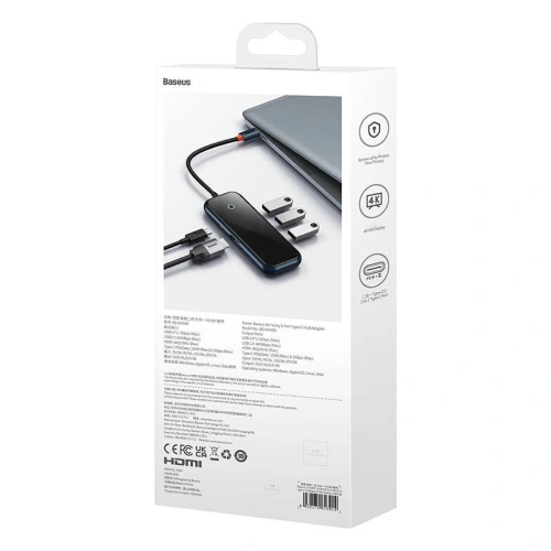 Kup Hub 5w1 Baseus AcmeJoy-Serie USB-C - 2xUSB 3.0 + USB 2.0 + USB-C PD + HDMI (grau) - BSU3719 - {ean13} - Sklep Home Screen