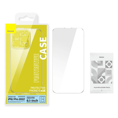 Kup Hülle + Glas Baseus Crystal MagSafe Apple iPhone 14 Pro - BSU3739 - {ean13} - Sklep Home Screen