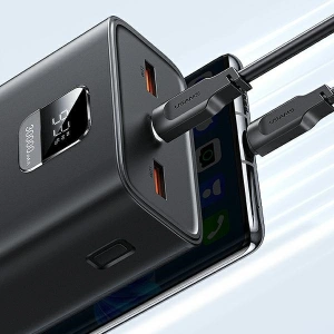 Powerbank USAMS PB68 30000mAh 65W QC 3.0 PD Fast Charge + kabel USB-C/USB-C 100W czarny/black (US-CD185)