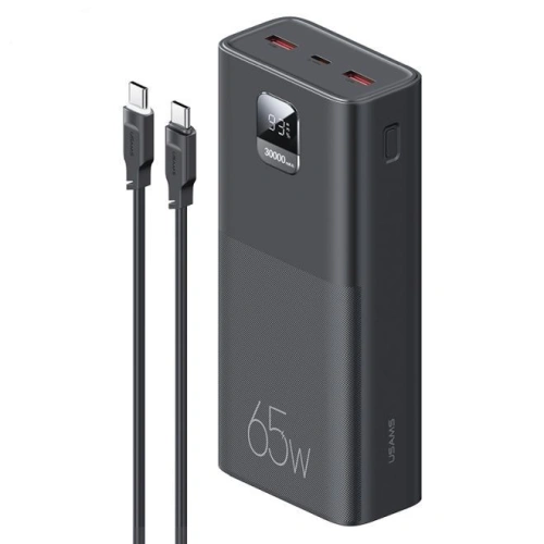 Kup Powerbank USAMS PB68 30000mAh 65W QC 3.0 PD Încărcare Rapidă + cablu USB-C/USB-C 100W negru (US-CD185) - USA817 - {ean13} - Sklep Home Screen