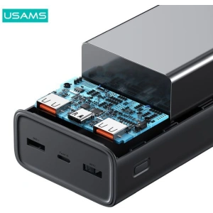 Powerbank USAMS PB68 30000mAh 65W QC 3.0 PD Fast Charge + kabel USB-C/USB-C 100W czarny/black (US-CD185)