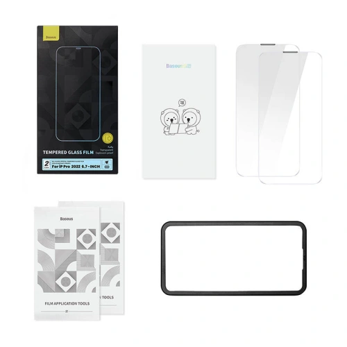 Kup Gehärtetes Glas Baseus Crystal Anti Dust SGBL110302 0.3mm Apple iPhone 14 Pro Max [2 PACK] - BSU3761 - {ean13} - Sklep Home Screen