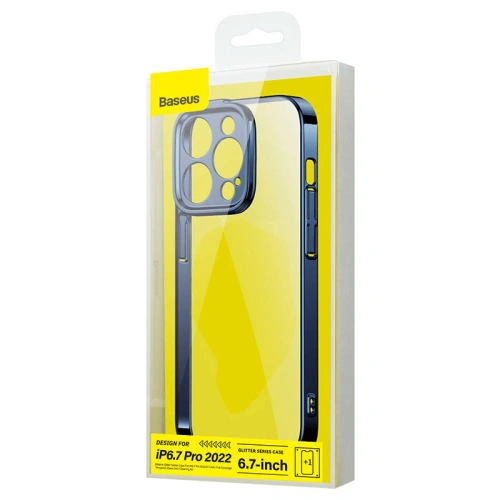 Kup Set Case + Glas Baseus Glitter Apple iPhone 14 Pro Max (blau) - BSU3776 - {ean13} - Sklep Home Screen