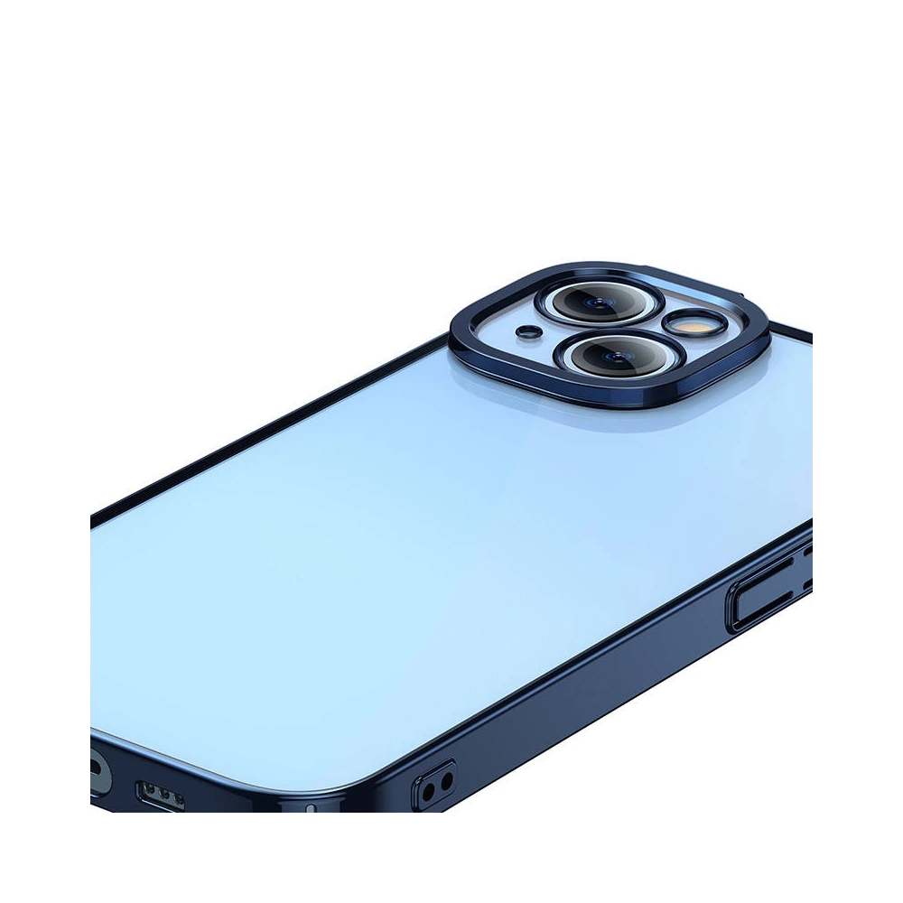 Zestaw etui + szkło Baseus Glitter Apple iPhone 14 Plus / 15 Plus (niebieski)