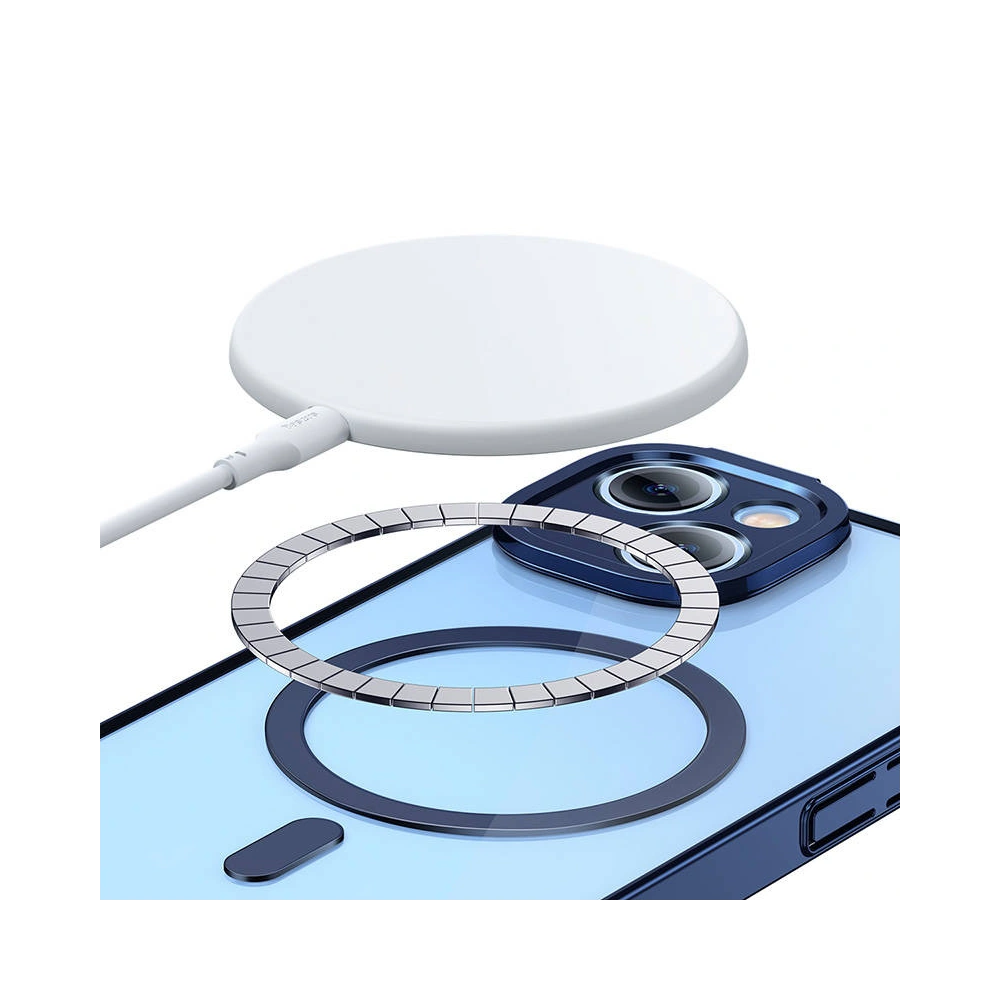 Zestaw etui + szkło Baseus Glitter MagSafe Apple iPhone 14 Plus / 15 Plus (niebieski)