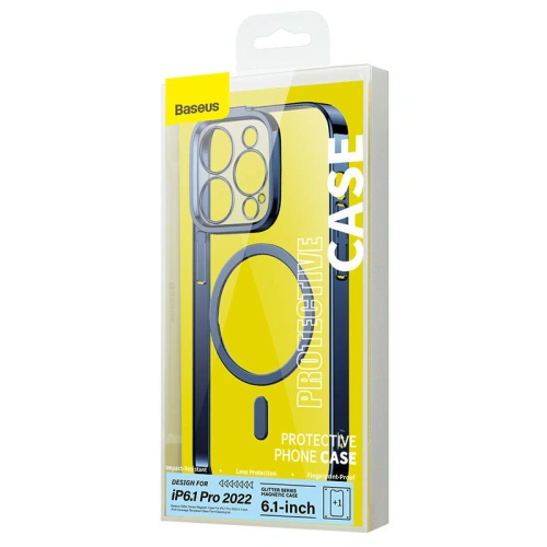 Kup Set Hülle + Glas Baseus Glitter MagSafe Apple iPhone 14 Pro (blau) - BSU3786 - {ean13} - Sklep Home Screen