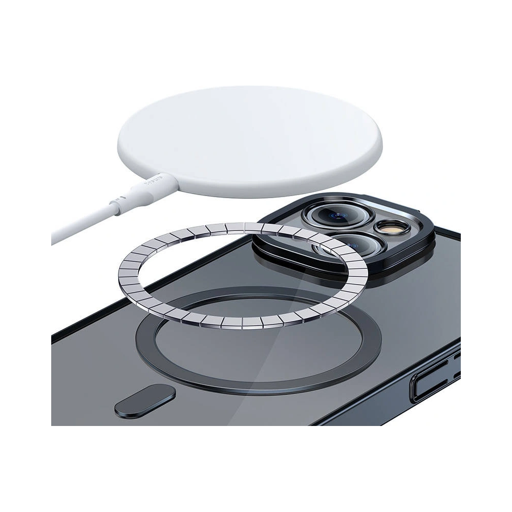 Zestaw etui + szkło Baseus Glitter MagSafe Apple iPhone 14 (czarny)