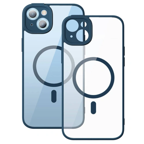 Kup Set mit Case + Glas Baseus Frame MagSafe Apple iPhone 14 Plus / 15 Plus (blau) - BSU3801 - {ean13} - Sklep Home Screen