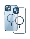 Set mit Case + Glas Baseus Frame MagSafe Apple iPhone 14 Plus / 15 Plus (blau)
