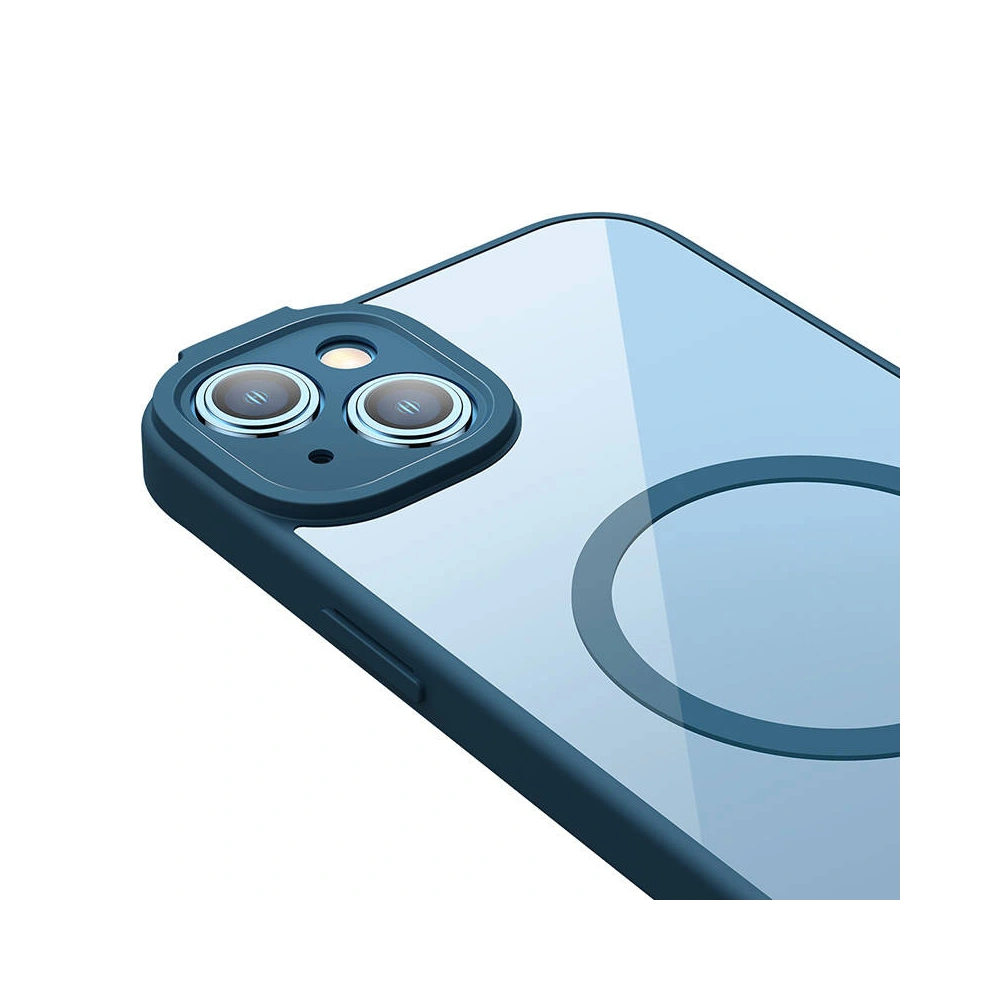 Zestaw etui + szkło Baseus Frame MagSafe Apple iPhone 14 Plus / 15 Plus (niebieski)