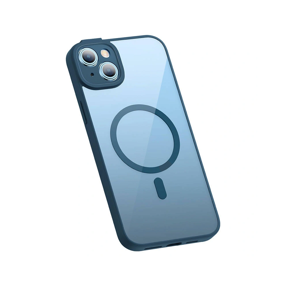 Zestaw etui + szkło Baseus Frame MagSafe Apple iPhone 14 Plus / 15 Plus (niebieski)
