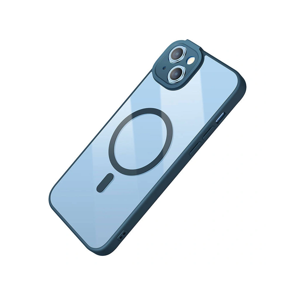 Zestaw etui + szkło Baseus Frame MagSafe Apple iPhone 14 Plus / 15 Plus (niebieski)
