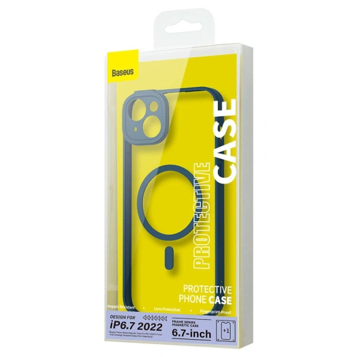 Kup Set mit Case + Glas Baseus Frame MagSafe Apple iPhone 14 Plus / 15 Plus (blau) - BSU3801 - {ean13} - Sklep Home Screen