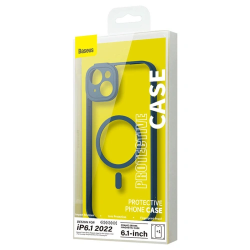 Kup Set Case + Glas Baseus Frame MagSafe Apple iPhone 14 (blau) - BSU3802 - {ean13} - Sklep Home Screen