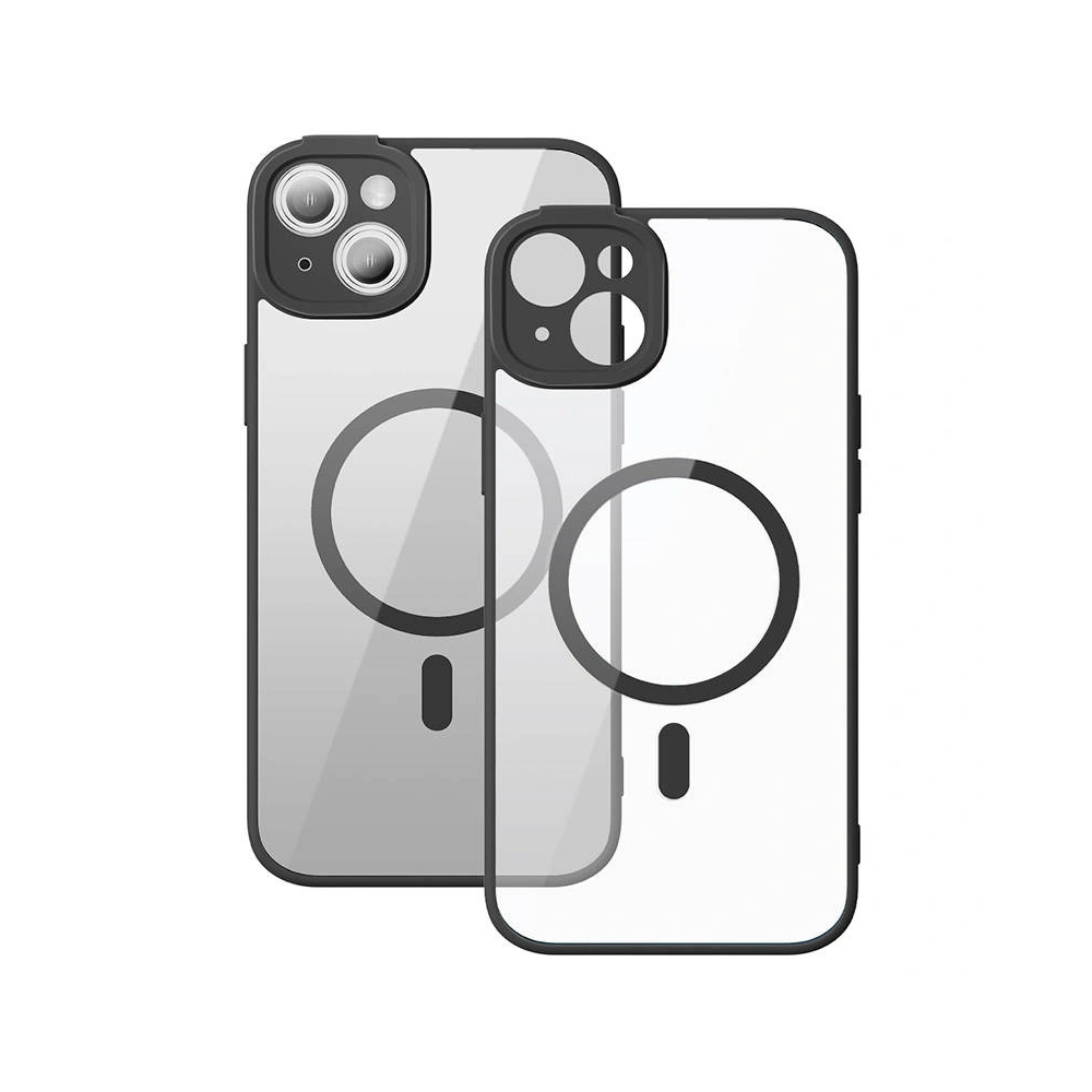 Zestaw etui + szkło Baseus Frame MagSafe Apple iPhone 14 Plus / 15 Plus (czarny)