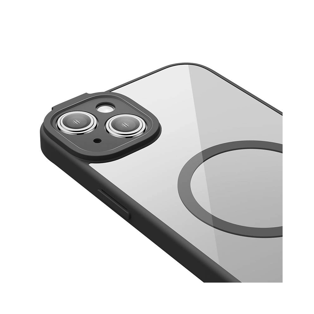 Zestaw etui + szkło Baseus Frame MagSafe Apple iPhone 14 Plus / 15 Plus (czarny)