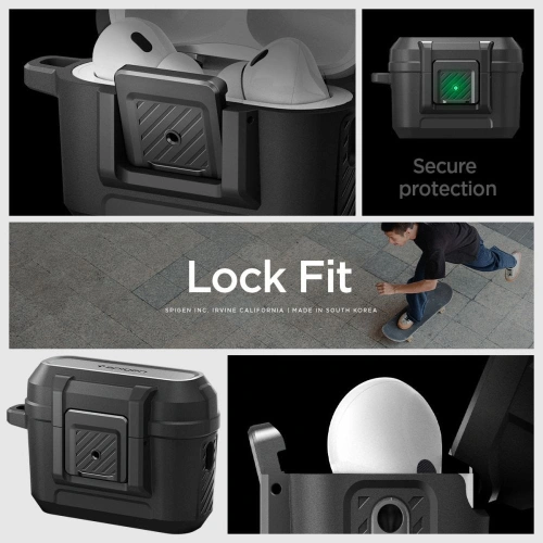 Kup Case Spigen Lock Fit Apple AirPods Pro 2/1 Matte Schwarz - SPN2583 - {ean13} - Sklep Home Screen