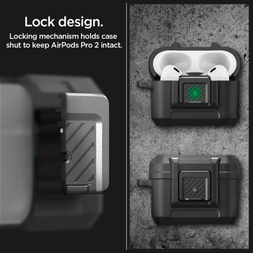 Kup Etui Spigen Lock Fit Apple AirPods Pro 2/1 Matt Fekete - SPN2583 - {ean13} - Sklep Home Screen