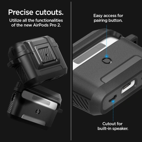 Kup Etui Spigen Lock Fit Apple AirPods Pro 2/1 Matt Fekete - SPN2583 - {ean13} - Sklep Home Screen