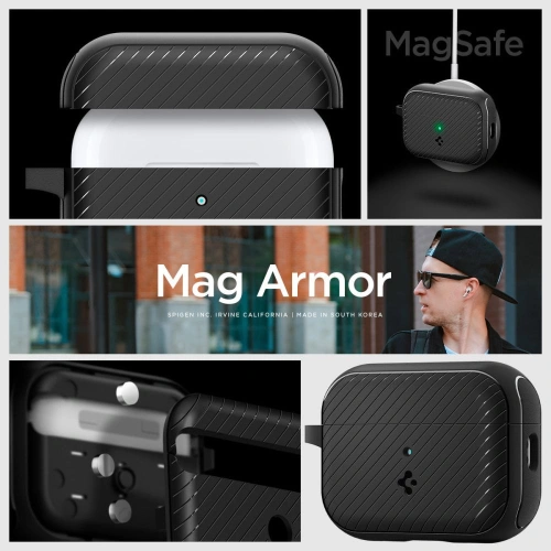 Kup Case Spigen Mag Armor MagSafe Apple AirPods Pro 2/1 Matte Schwarz - SPN2584 - {ean13} - Sklep Home Screen