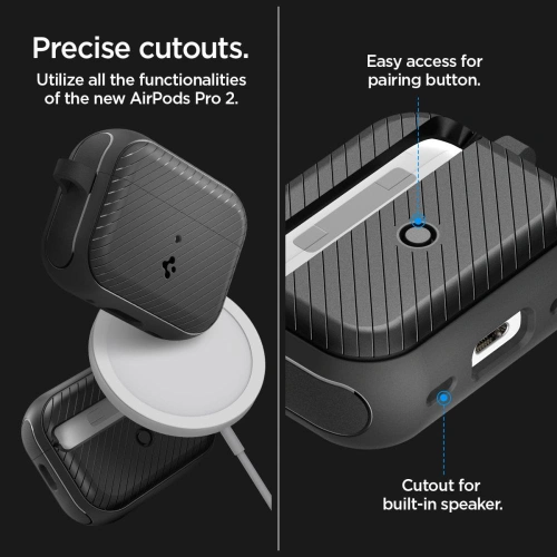 Buy Spigen Mag Armor MagSafe Apple AirPods Pro 2/1 Matte Black - SPN2584 - {ean13} - Home Screen Store Europe