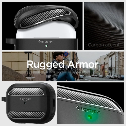 Kup Etui Spigen Rugged Armor Apple AirPods Pro 2/1 Matte Black - SPN2585 - {ean13} - Sklep Home Screen
