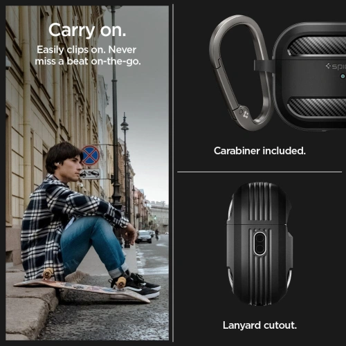 Kup Etui Spigen Rugged Armor Apple AirPods Pro 2/1 Matte Black - SPN2585 - {ean13} - Sklep Home Screen