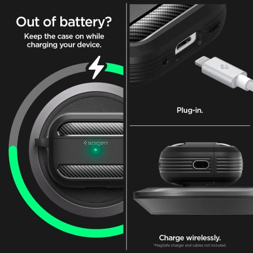 Kup Etui Spigen Rugged Armor Apple AirPods Pro 2/1 Matte Black - SPN2585 - {ean13} - Sklep Home Screen