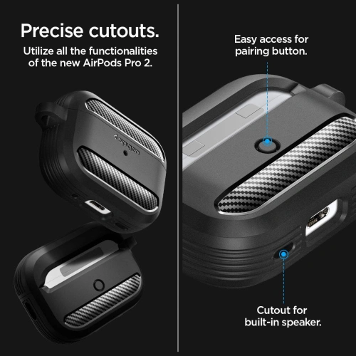 Kup Etui Spigen Rugged Armor Apple AirPods Pro 2/1 Matte Black - SPN2585 - {ean13} - Sklep Home Screen