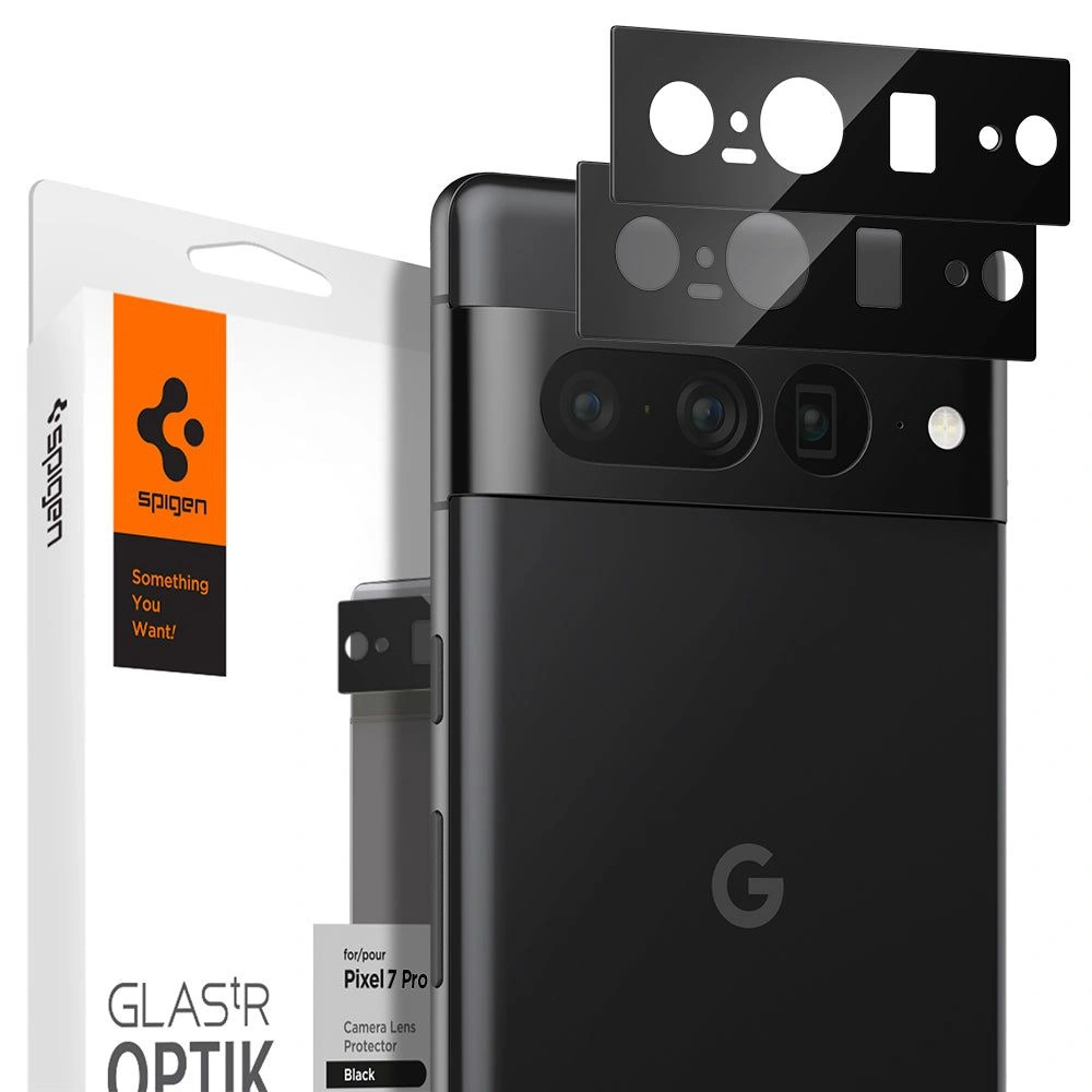 Szkło hartowane na aparat Spigen Optik.tr Camera Protector Google Pixel 7 Pro Black [2 PACK]