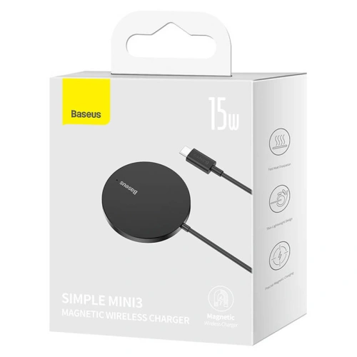 Buy Baseus Simple Mini3 MagSafe Wireless Charger 15W (black) - BSU3812 - {ean13} - Home Screen Store Europe