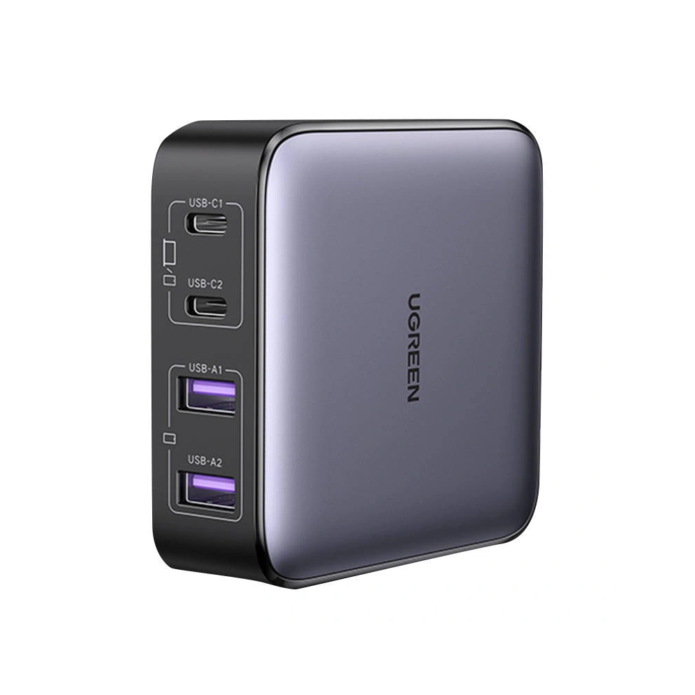Ładowarka sieciowa UGREEN CD327 Nexode, 2x USB-C, 2x USB-A, GaN, 65W (szary)