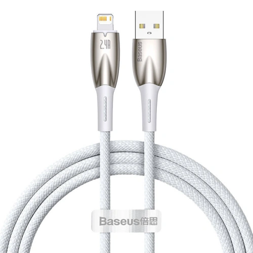 Kup Kabel USB-A/Lightning Baseus Glimmer, 2.4A, 1m (bílý) - BSU3820 - {ean13} - Sklep Home Screen