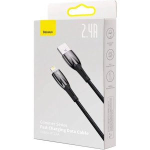 Kabel USB-A/Lightning Baseus Glimmer, 2.4A, 2m (černý)