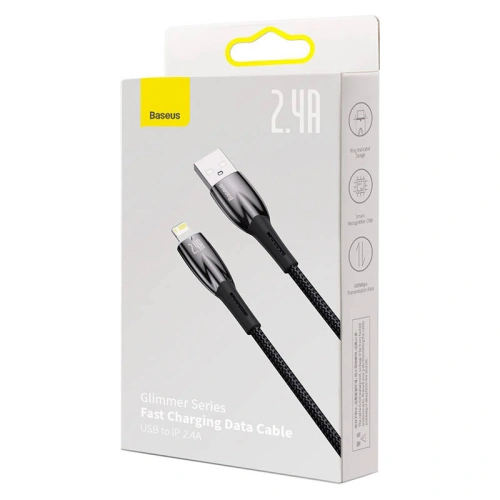 Kup USB-A/Lightning-Kabel Baseus Glimmer, 2.4A, 2m (schwarz) - BSU3821 - {ean13} - Sklep Home Screen