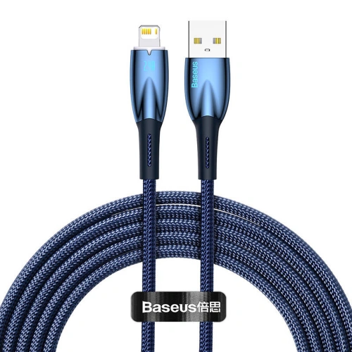 Kup Cablul USB-A/Lightning Baseus Glimmer, 2.4A, 2m (albastru) - BSU3822 - {ean13} - Sklep Home Screen