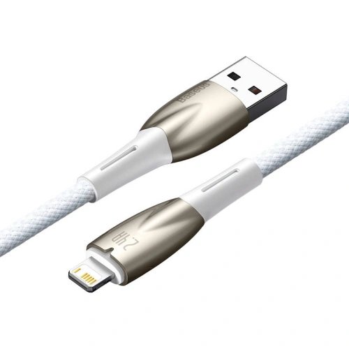 Kup Cablul USB-A/Lightning Baseus Glimmer, 2.4A, 2m (alb) - BSU3823 - {ean13} - Sklep Home Screen