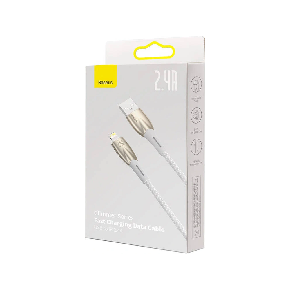 Kabel USB-A/Lightning Baseus Glimmer, 2.4A, 2m (biały)