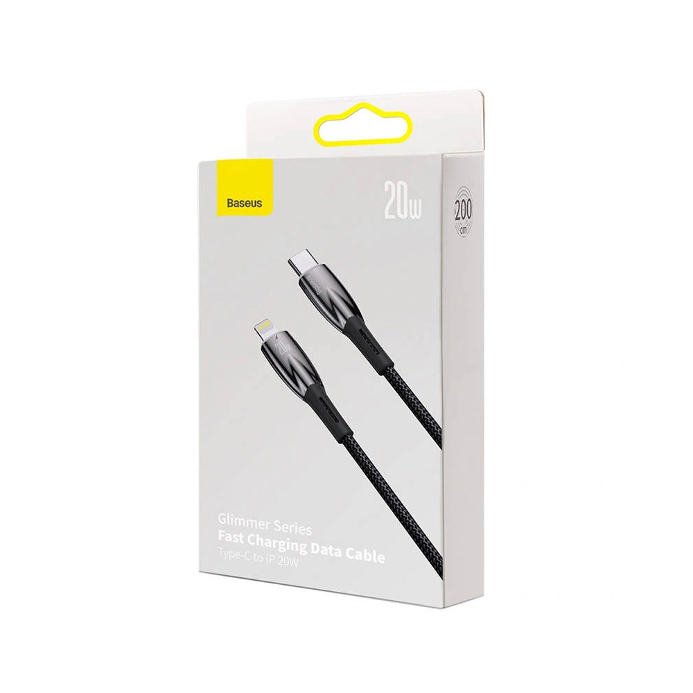 Kabel USB-C/Lightning Baseus Glimmer, 20W, 2m (czarny)