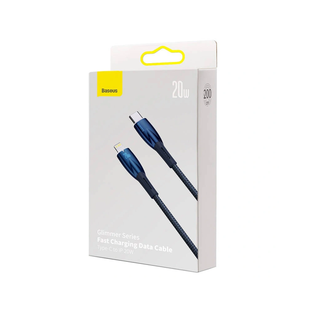 Kabel USB-C/Lightning Baseus Glimmer, 20W, 2m (niebieski)