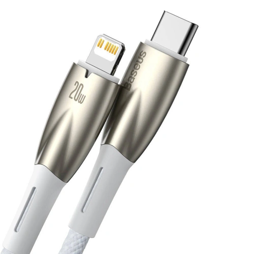 Kup USB-C/Lightning Kabel Baseus Glimmer, 20W, 2m (weiß) - BSU3829 - {ean13} - Sklep Home Screen