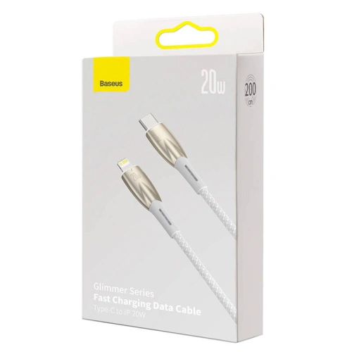 Kup USB-C/Lightning Kabel Baseus Glimmer, 20W, 2m (weiß) - BSU3829 - {ean13} - Sklep Home Screen