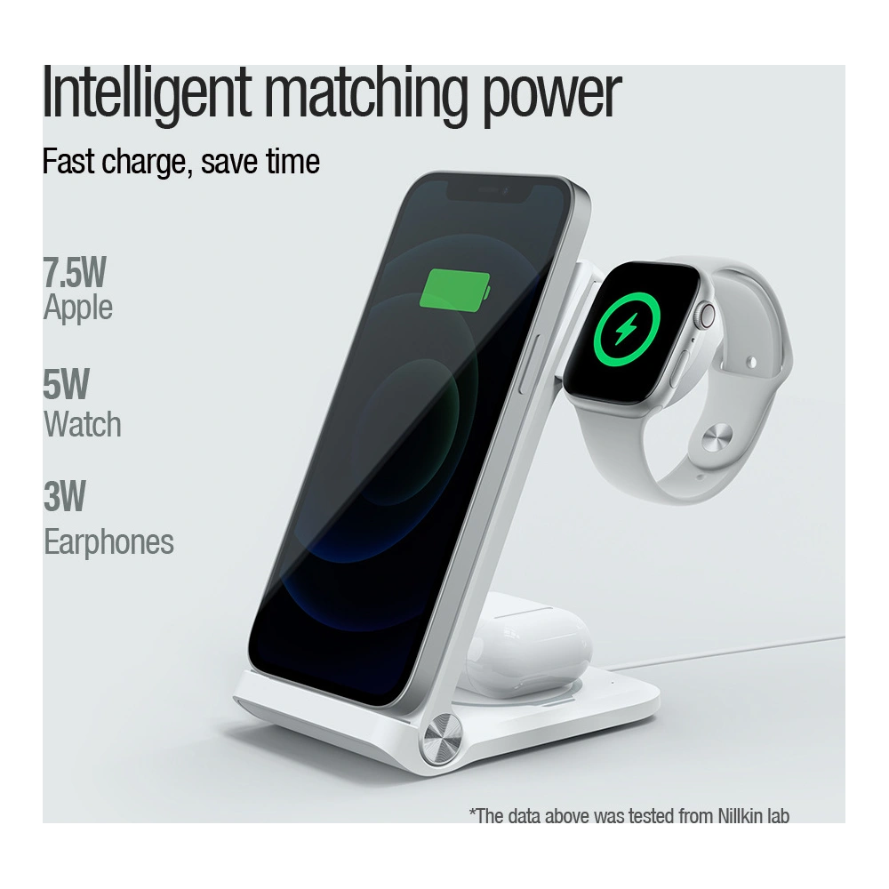 Ładowarka bezprzewodowa Nillkin Wireless Charging Powertrio 3in1 MFI + adapter Apple Watch