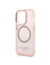 Buy Guess GUHMP14LHTCMP Apple iPhone 14 Pro pink hard case Gold Outline Translucent MagSafe - GUE2319 - {ean13} - Home Screen Store Europe
