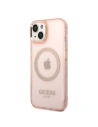 Buy Guess GUHMP14MHTCMP Apple iPhone 14 Plus / 15 Plus pink hard case Gold Outline Translucent MagSafe - GUE2320 - {ean13} - Home Screen Store Europe