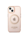 Buy Guess GUHMP14MHTCMP Apple iPhone 14 Plus / 15 Plus pink hard case Gold Outline Translucent MagSafe - GUE2320 - {ean13} - Home Screen Store Europe